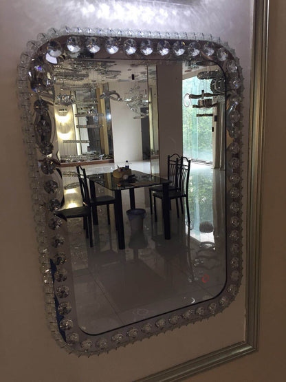 Square Lighted Crystal Decorative mirror