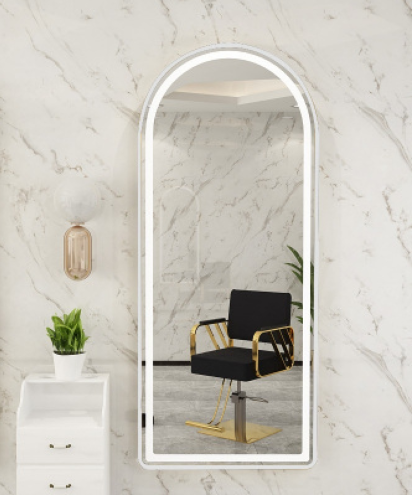 Curved Large Size Lighted Salon Mirror