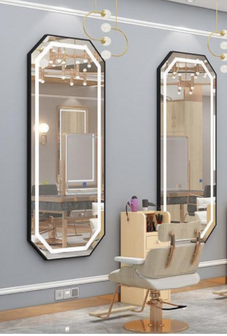 Wall Mounted Lighted Mirror for Barber Shop