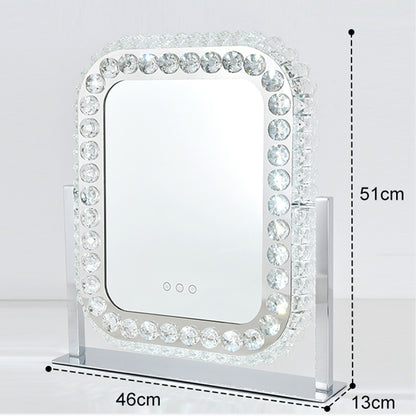 Square Decorative Crystal Dimmable Vanity Mirror